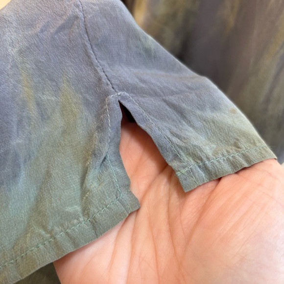 URU Kristine St Rrik Silk Green Blue Tie-Dye Pull On Pencil Pants Medium - Picture 3 of 9